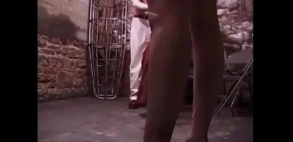  Two guys bound and teased by Asian mistress in restaurant basement